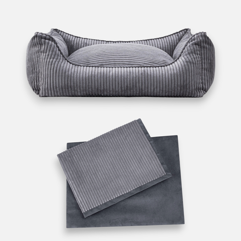 Cama ortopédica para perros Cord Charcoal Bundle